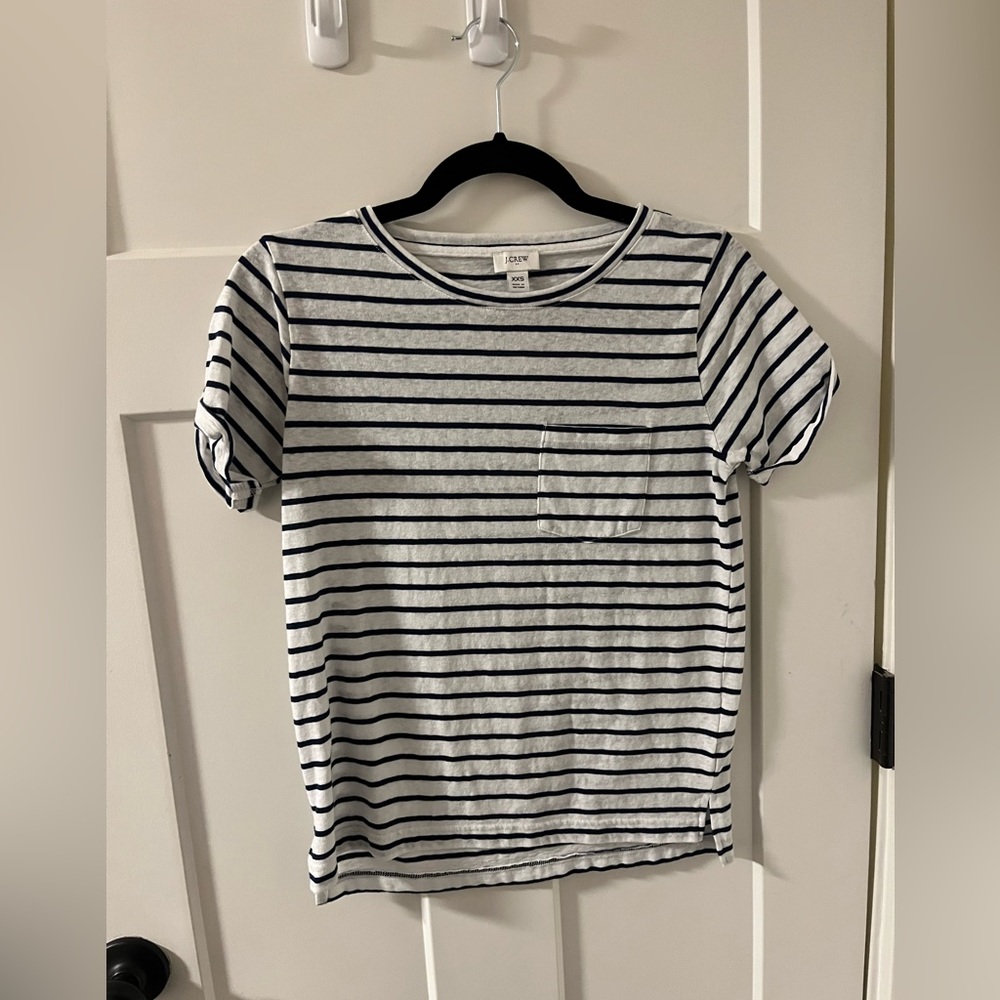 2 pack- White and blue strip shirt and plain white shirt